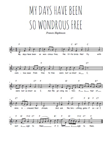 My days have been so wondrous free